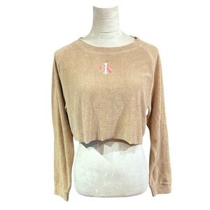 CALVIN KLEIN RAGLAN CROPPED Long Sleeve Top